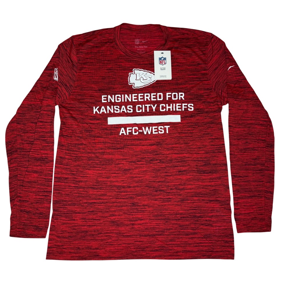 NWT Nike Kansas City Chiefs Sideline Velocity Dri-FIT Long Sleeve Shirt Large